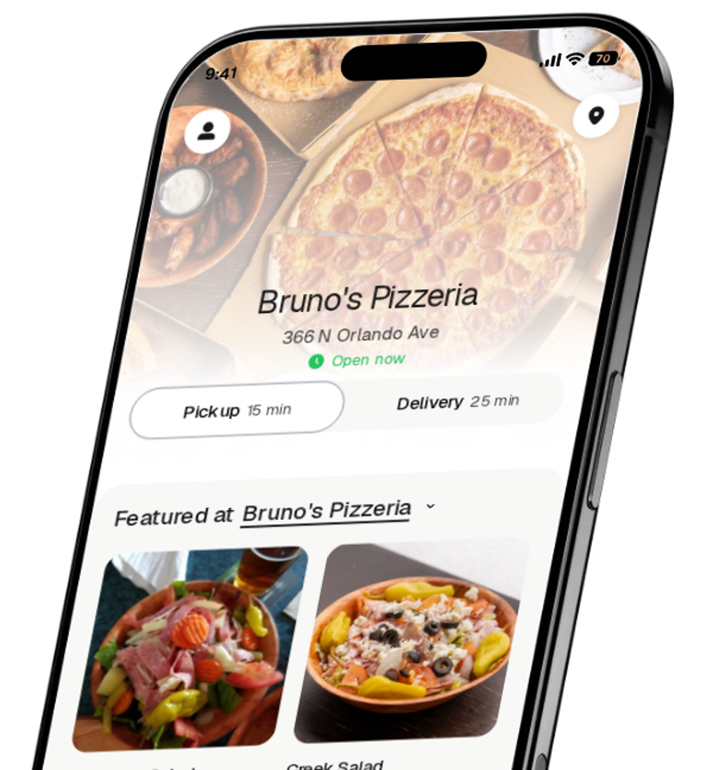 Bruno's Pizzeria app preview